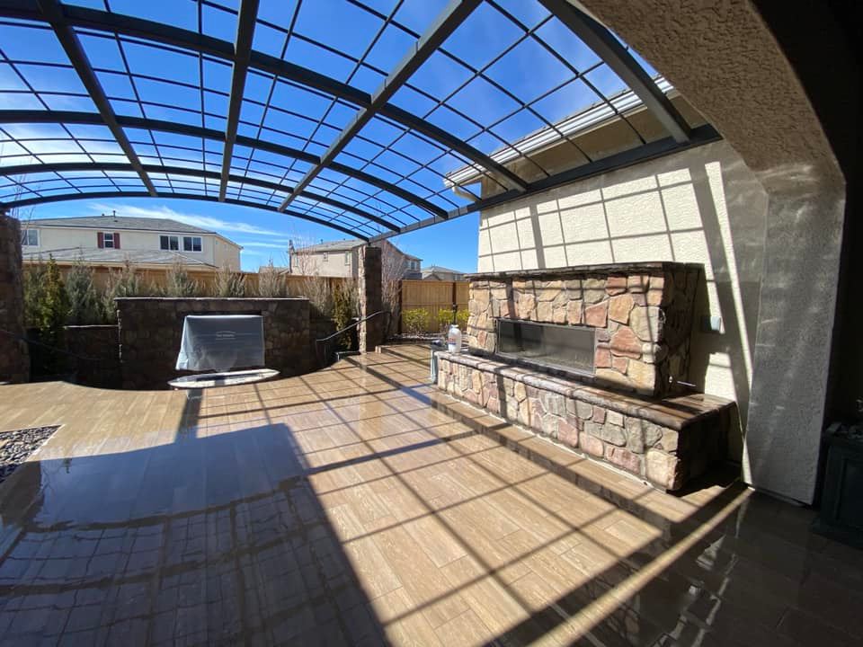 Covered pergola patio cleaned