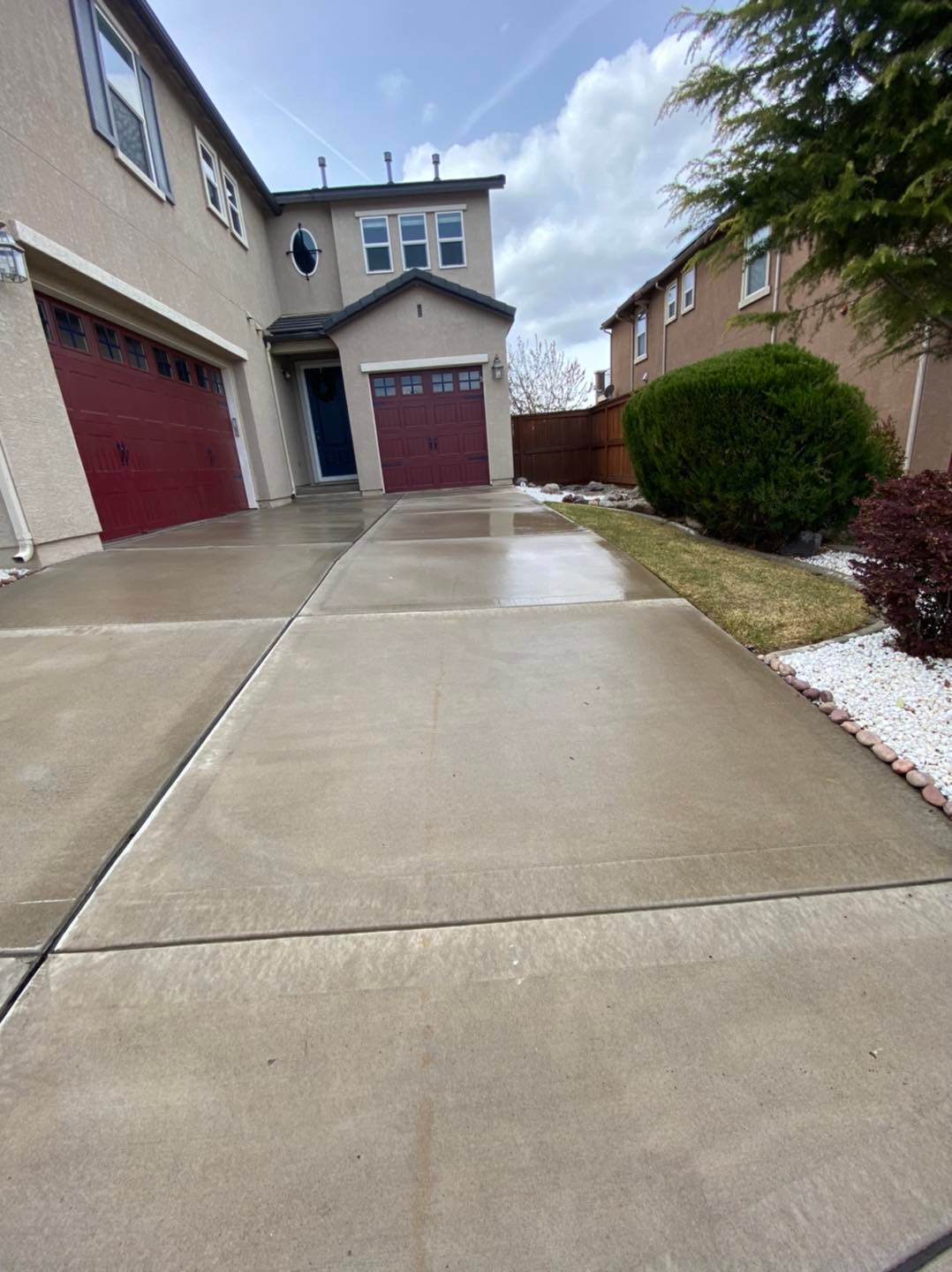 Driveway after pressure washing
