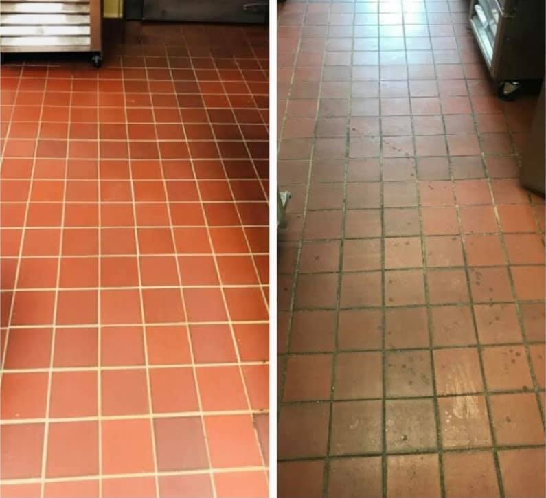 Tile floor, before and after
