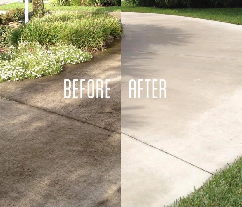 Driveway, before and after